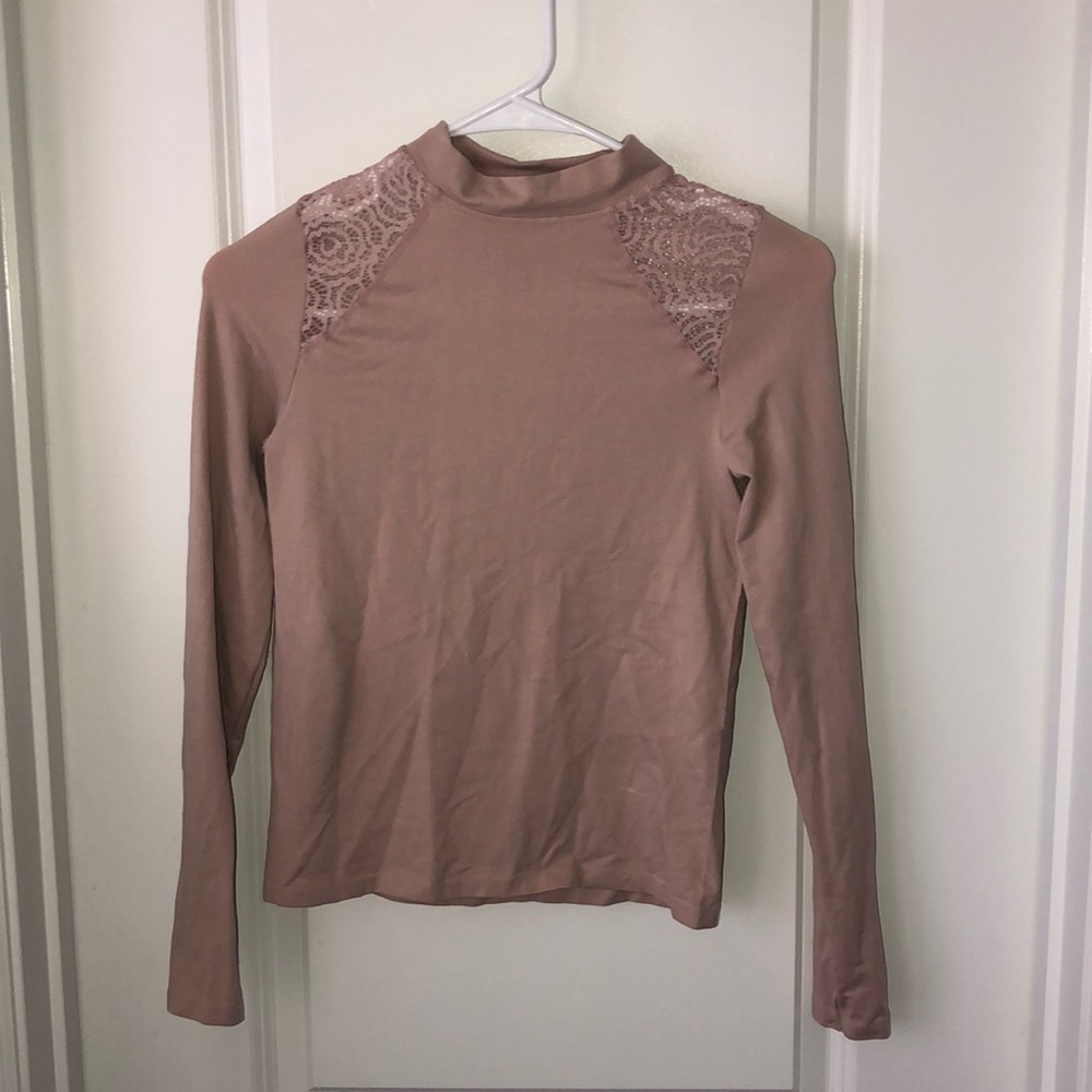 Lace Light Pink Long Sleeve Top